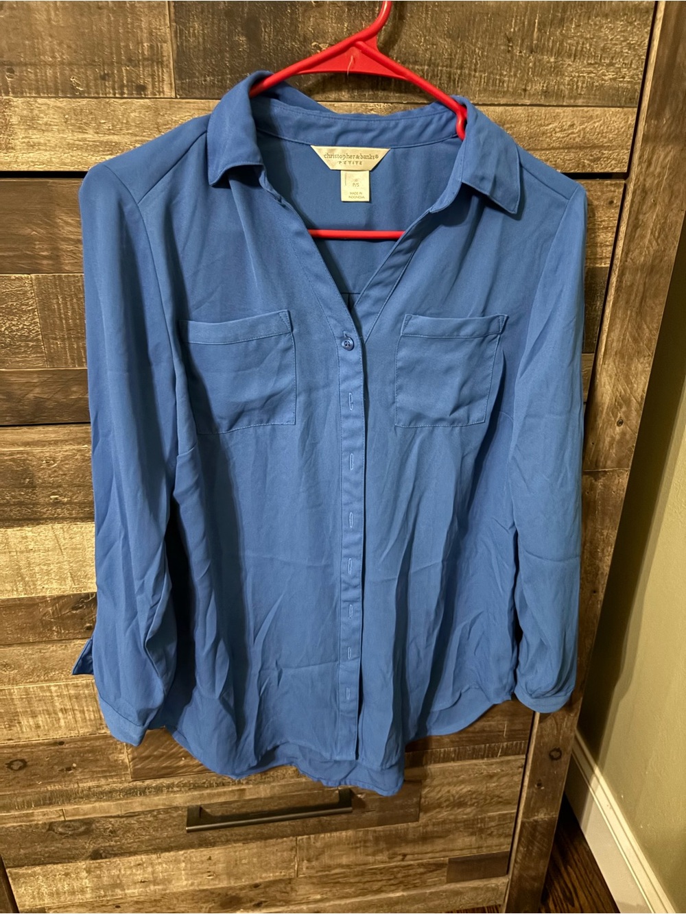 Christopher & Banks Petite Royal Blue Blouse